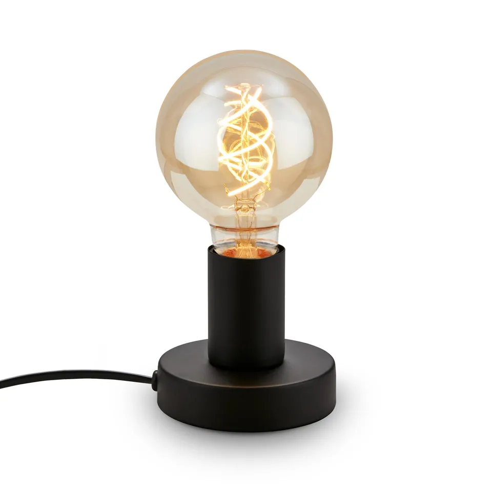 briloner-retro-nachttischlampe-e27-mit-kabelschalter-10x9-cm-schwarz image 1