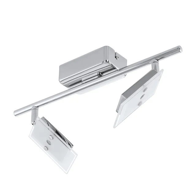 eglo-ervas-led-deckenstrahler-2-flammig-stahl-chrom-glas-satiniert-wei-klar image 1