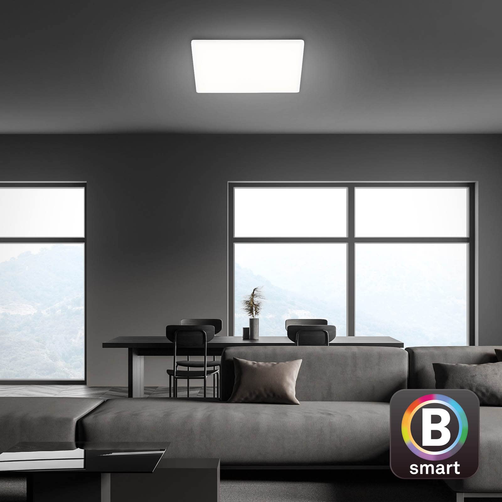 briloner-smart-home-led-deckenlampe-flach-42x42-cm-wei-mit-alexa-fernbedienung-u image 8