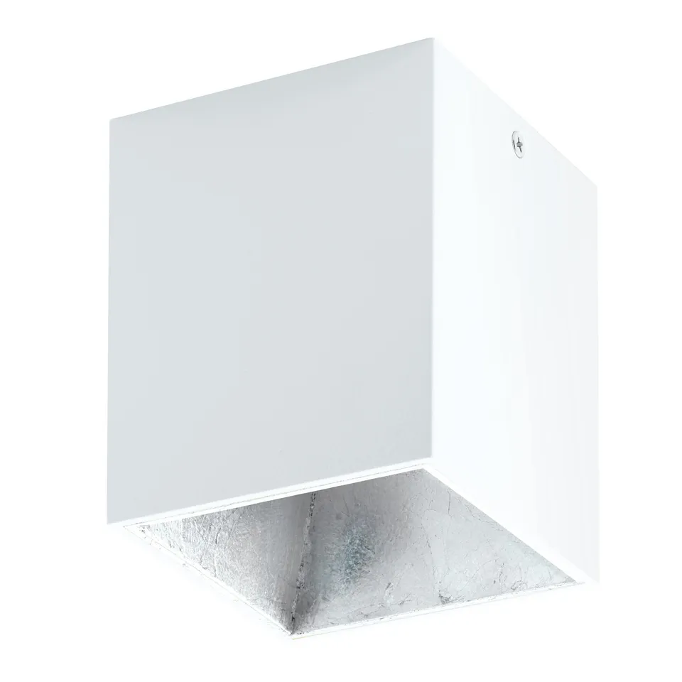 eglo-polasso-led-deckenleuchte-1-flammig-10x10cm-wei-silber-aufbauleuchte-alumin image 1