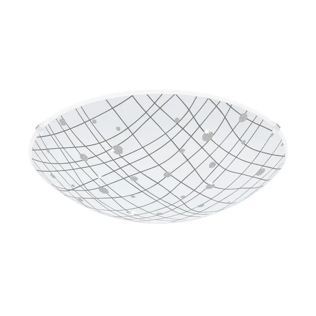 eglo-vereda-led-deckenleuchte-31-5-cm-wei-glas-granille-kristalle image 1