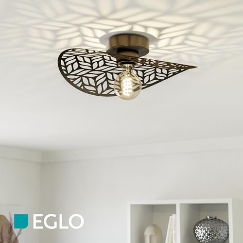 eglo-swaby-deckenlampe-40-cm-stahl-bronze-mit-blatt-dekor-e27 image 8