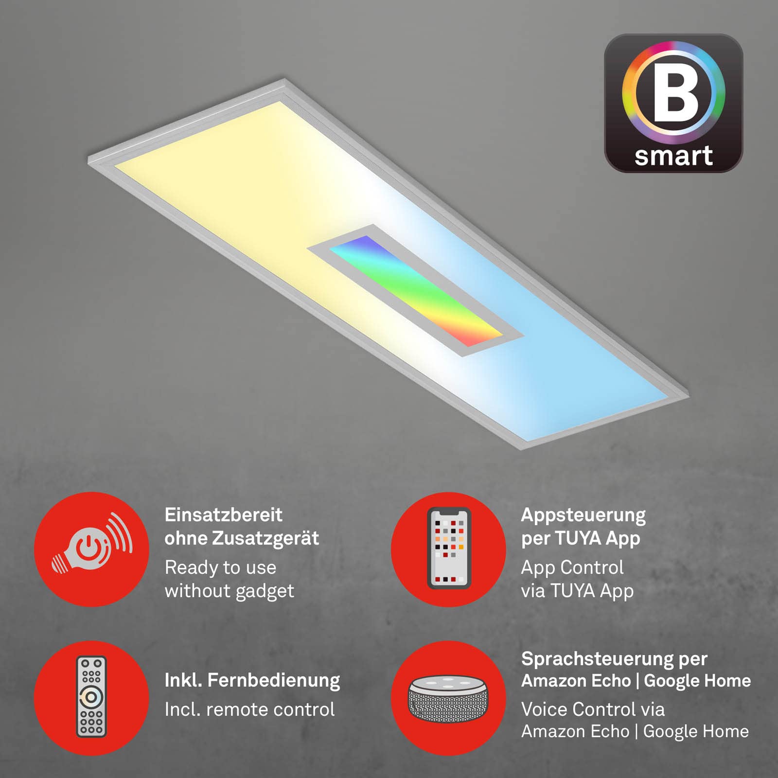 briloner-smart-home-led-deckenlampe-panel-100cm-rgb-cct-alexa-silberfarbig-28w image 3