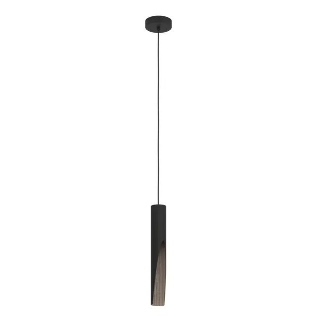 eglo-barbotto-led-pendelleuchte-schwarz-holzoptik-gu10-warmwei image 1