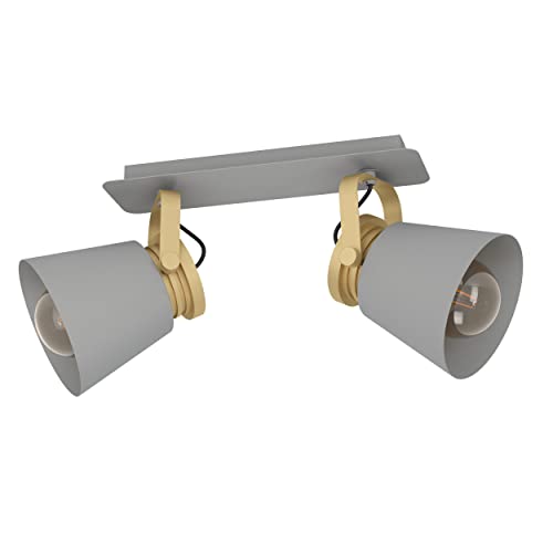eglo-twicken-2-flammiger-deckenstrahler-e27-metall-grau-gold-schwenkbar image 8