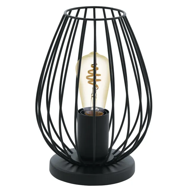 eglo-newtown-tischlampe-vintage-schwarz-e27 image 1