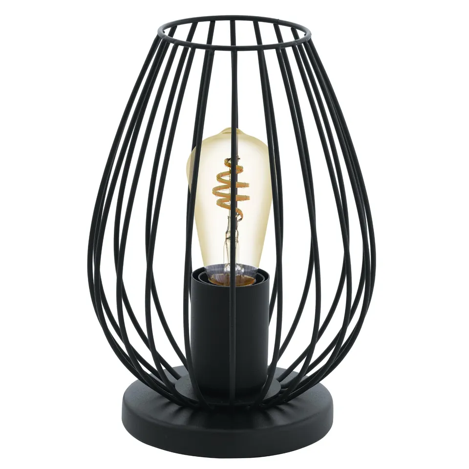 eglo-newtown-tischlampe-vintage-schwarz-e27 image 1