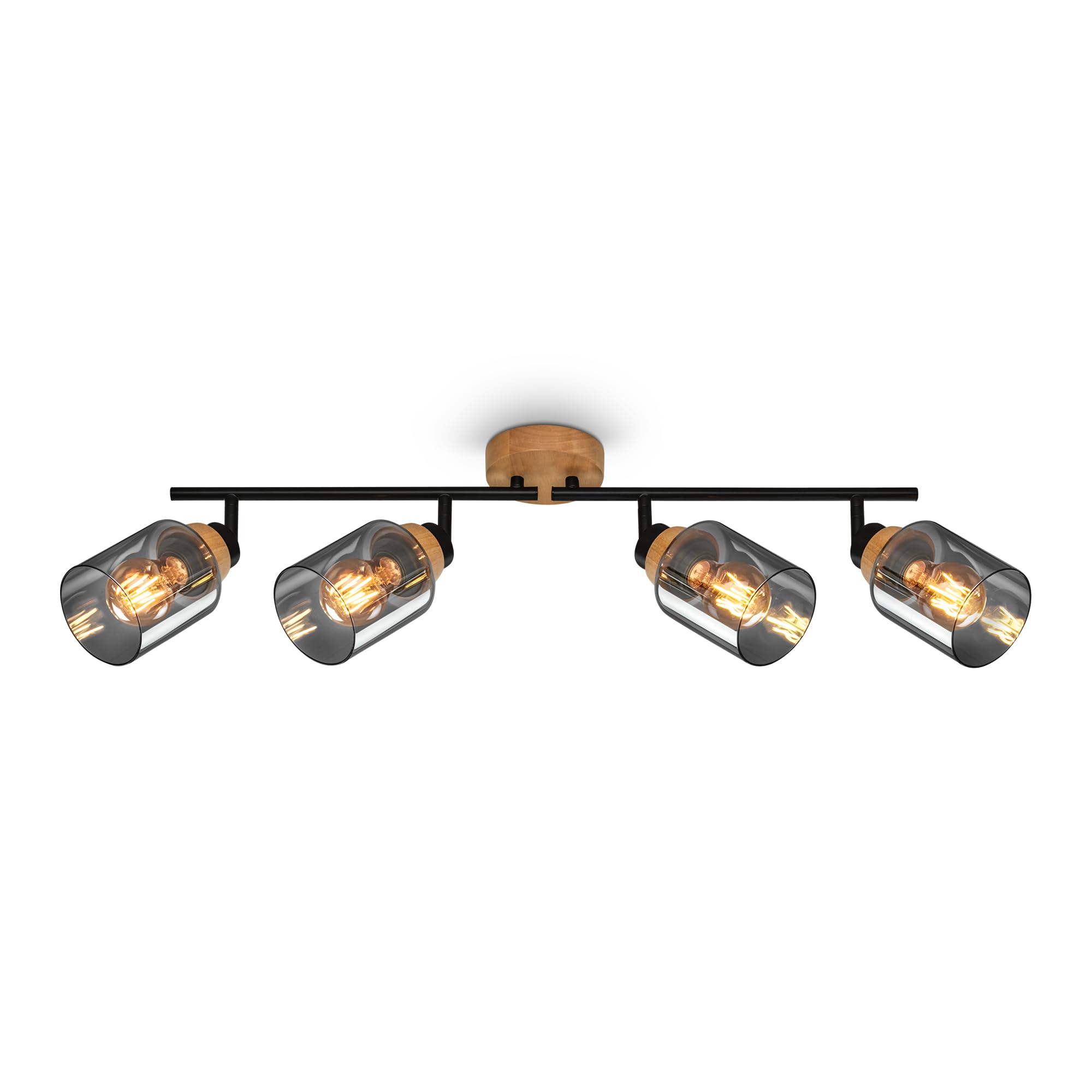 briloner-deckenlampe-2-flammig-schwenkbar-rauchglas-e27-schwarz-holz image 8