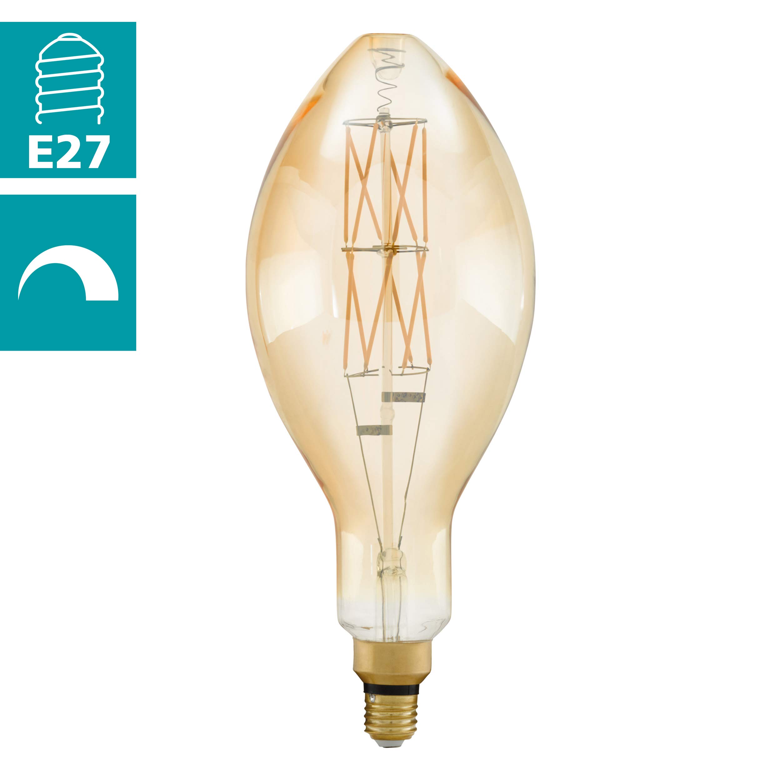 eglo-amber-vintage-led-e27-big-size-14-cm-8w-806lm-2100k-dimmbar image 2