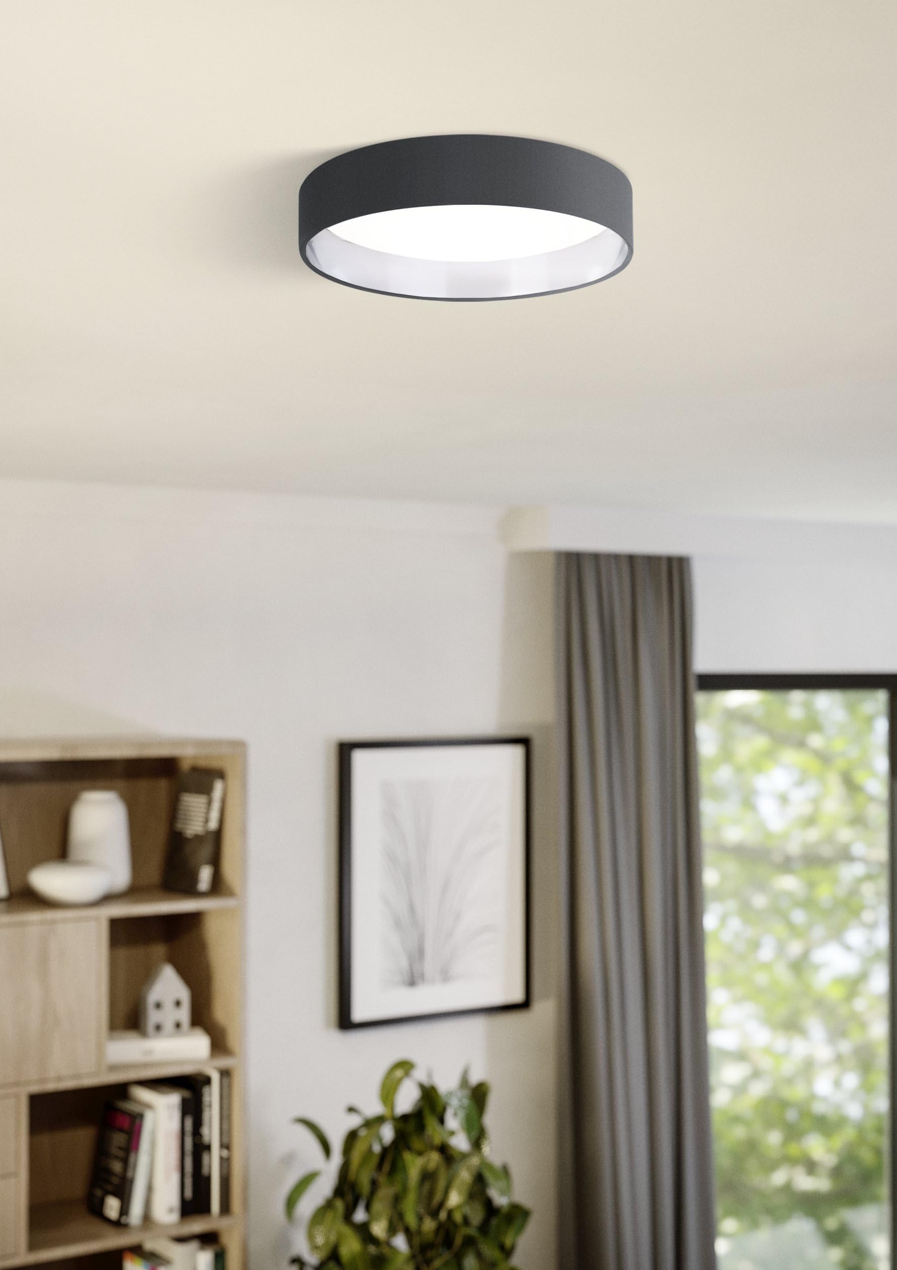 eglo-palomaro-led-stoff-deckenleuchte-rund-32-cm-anthrazit-silber-warmwei image 3