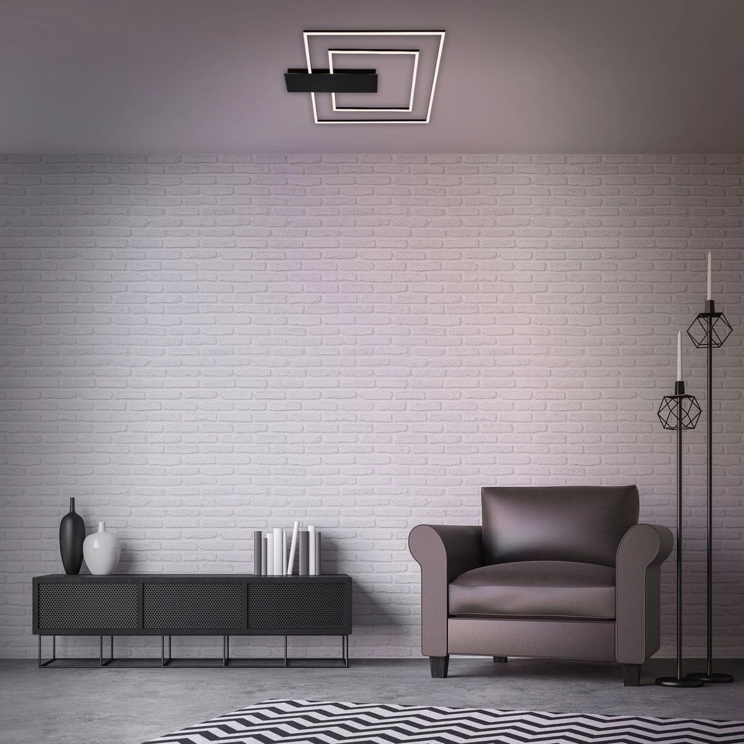 briloner-led-deckenleuchte-eckig-schwarz-570x480mm-dimmbar-25w-3000lm-warmwei image 3