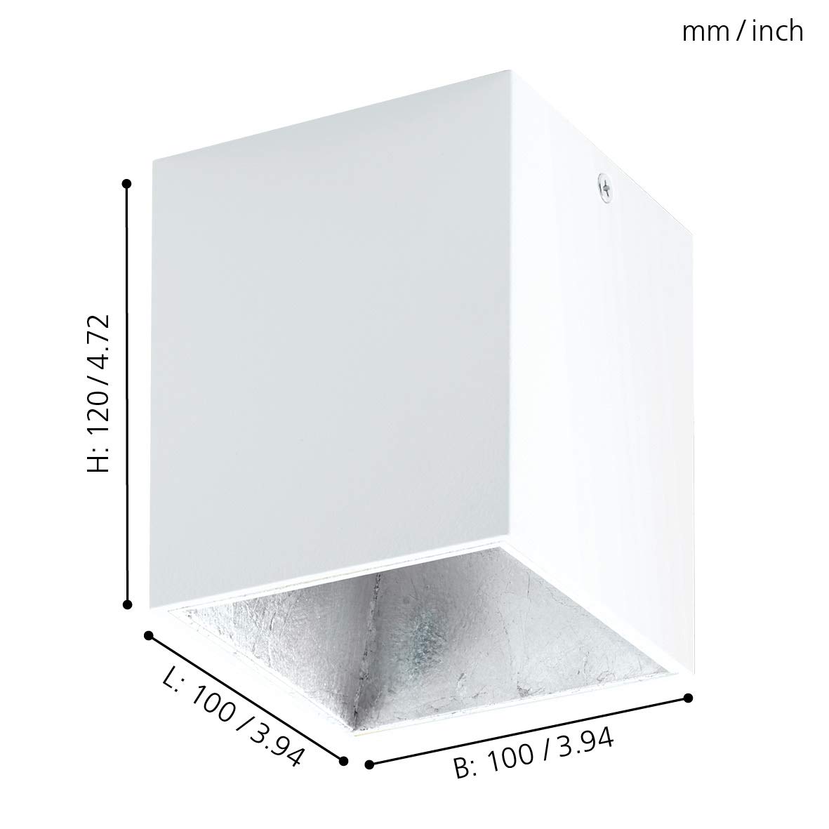 eglo-polasso-led-deckenleuchte-1-flammig-10x10cm-wei-silber-aufbauleuchte-alumin image 4
