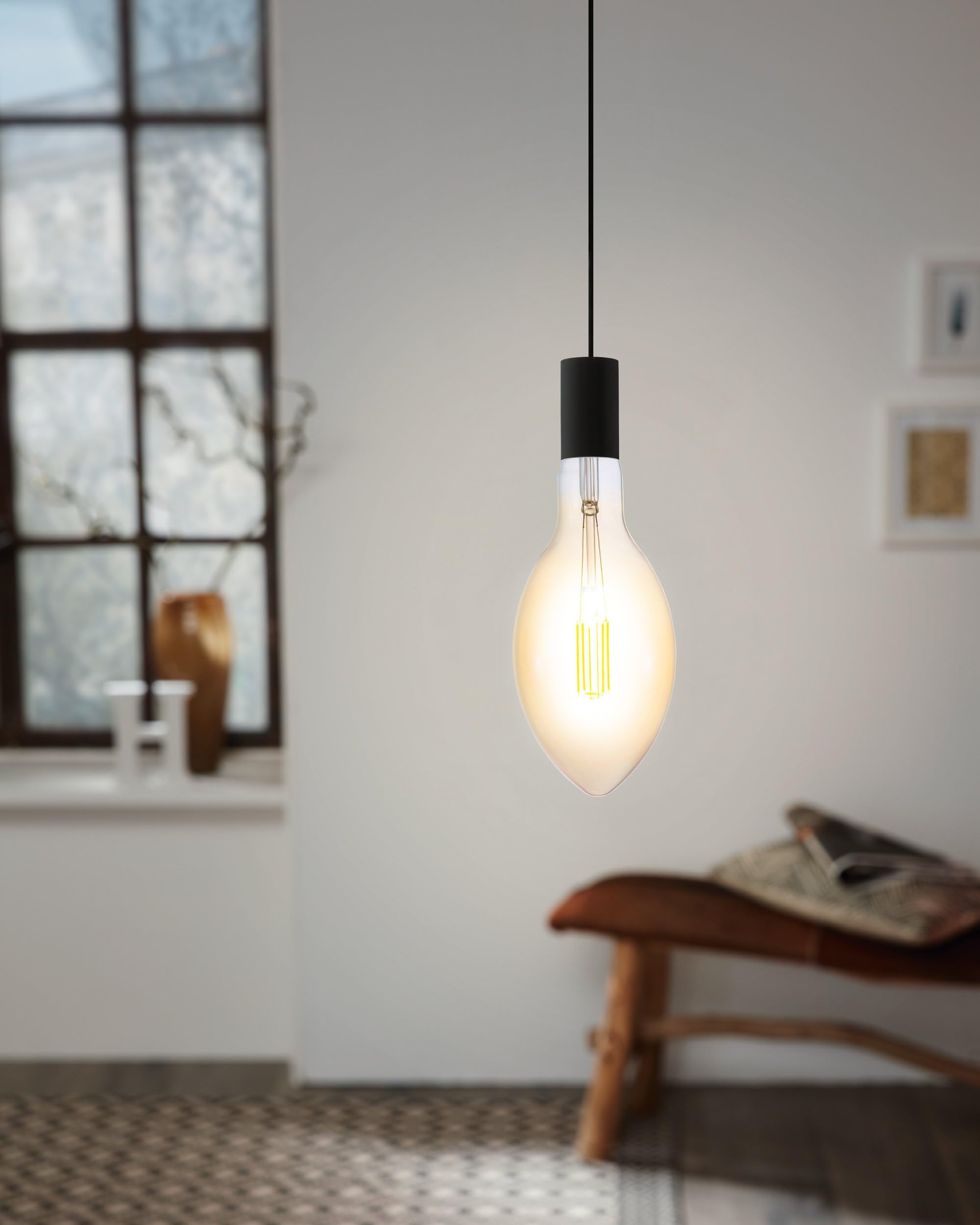 eglo-big-size-e140-e27-led-amber-vintage-dimmbar-34-2-cm-4w-400lm-2200k image 2
