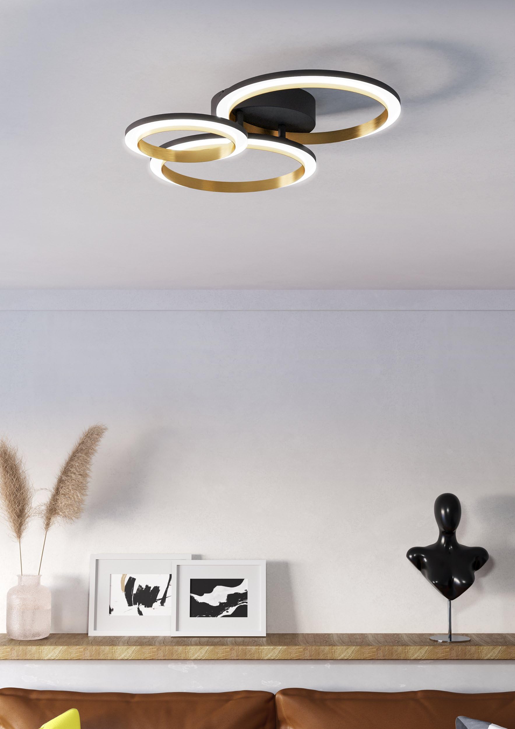 eglo-calliera-led-deckenleuchte-49-cm-dimmbar-schwarz-messing-neutralwei image 4