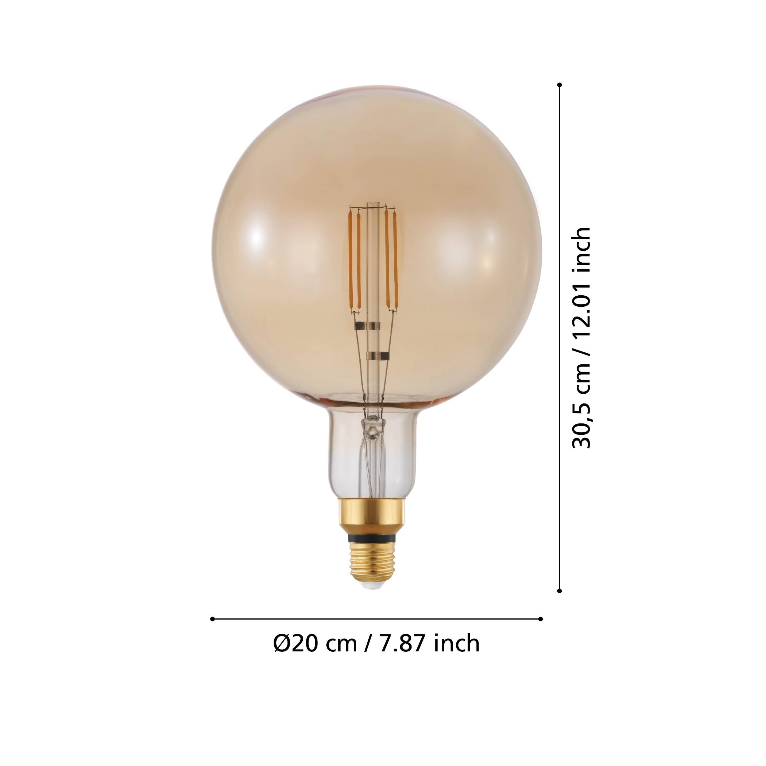 eglo-big-size-g200-globe-e27-led-amber-vintage-dimmbar-30-5-cm-4w-400lm-2200k image 5