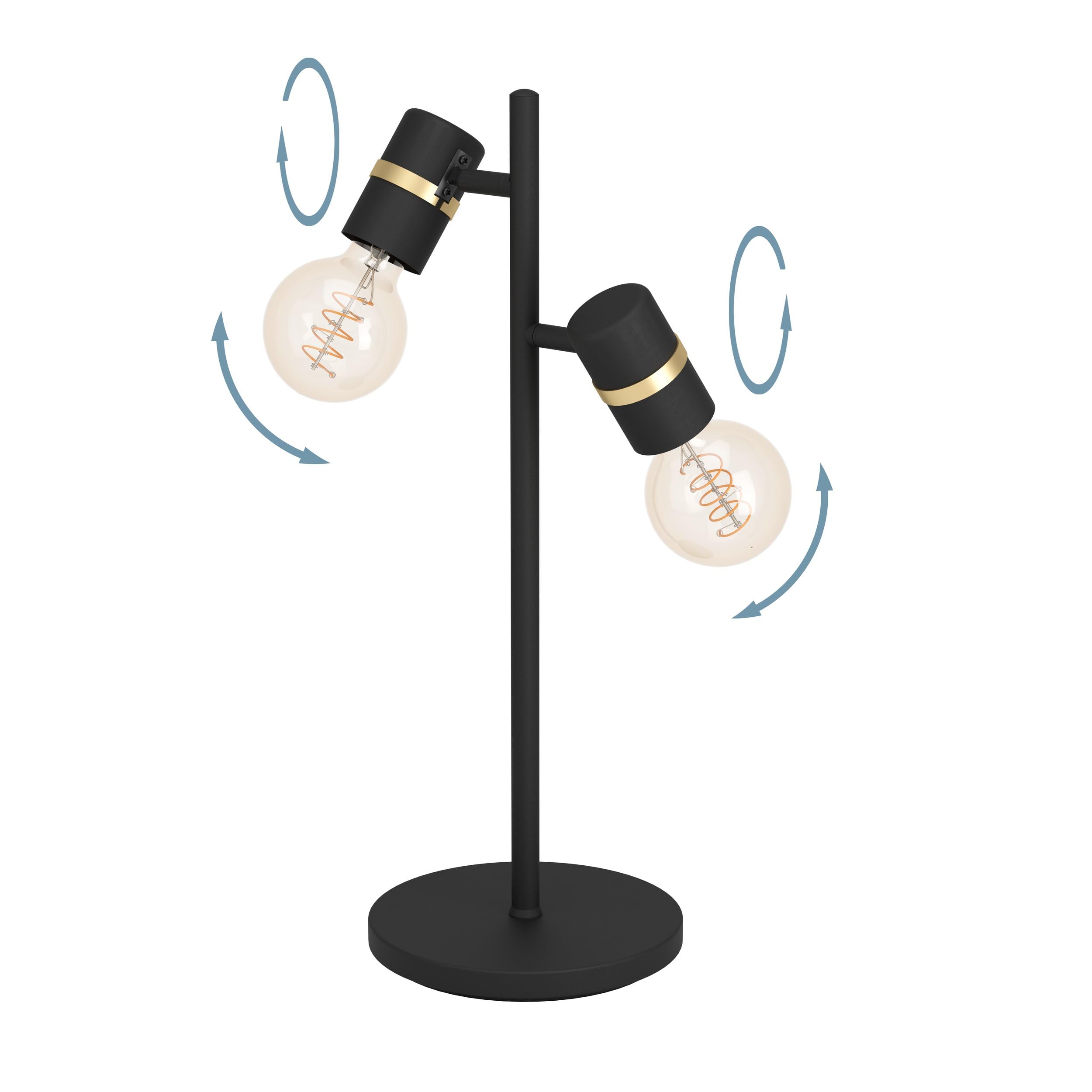 eglo-lurone-tischlampe-2-flammig-schwarz-messing-e27 image 3