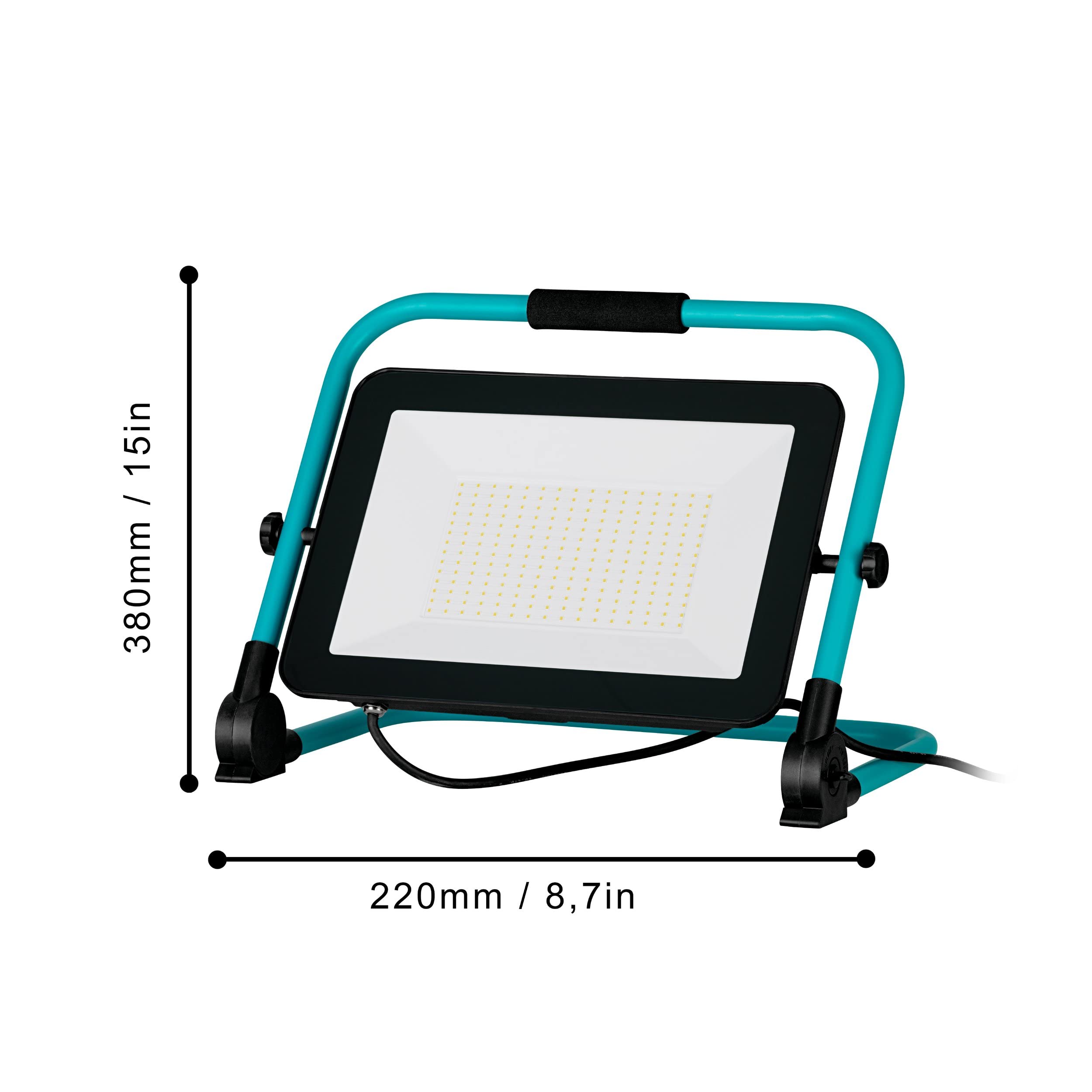 eglo-led-baustrahler-150w-11900lm-ip65-t-rkis-schwarz-schwenkbar image 3