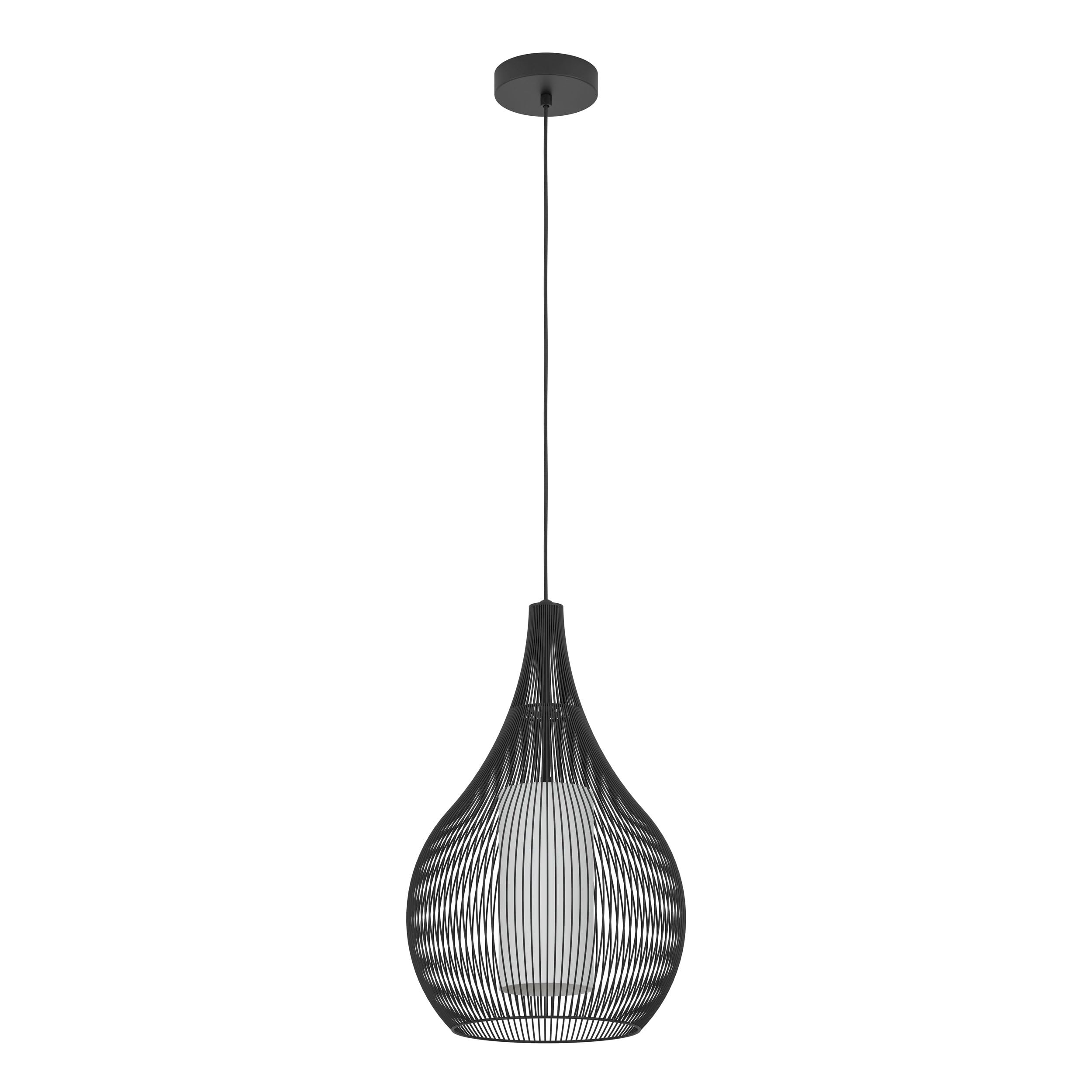 eglo-razoni-1-pendelleuchte-h-ngeleuchte-metall-schwarz-glas-wei-e27-42-5-cm image 1