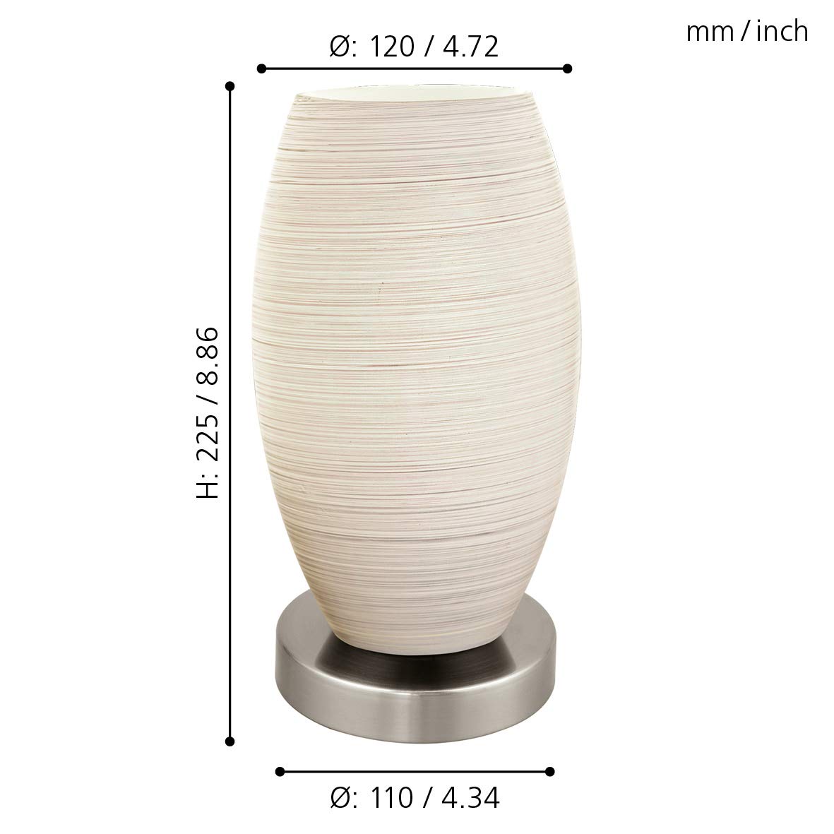 eglo-batista-3-tischlampe-e27-h-22-5-cm-stahl-silber-mit-glas-wei image 6