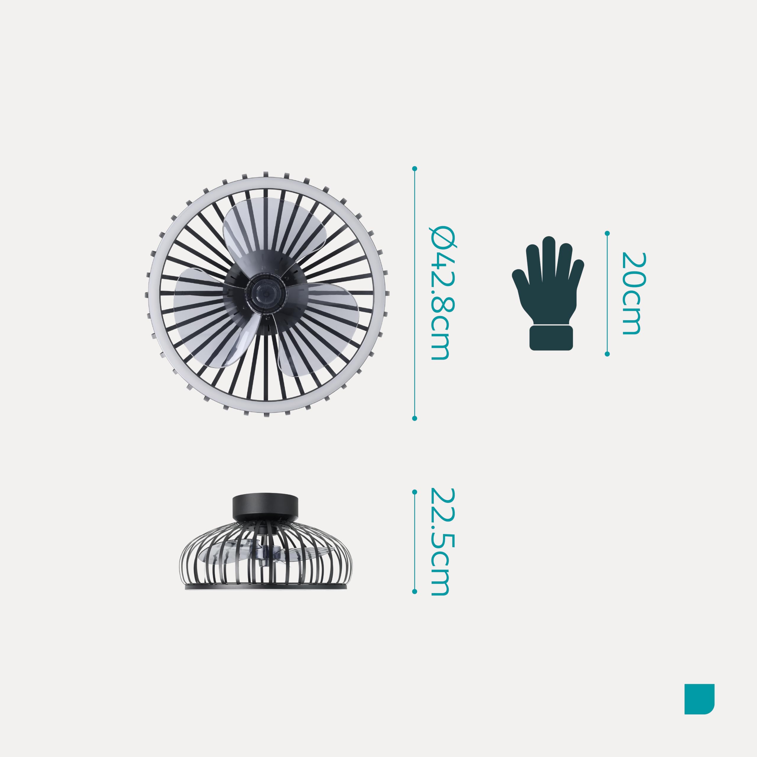 eglo-mogano-led-deckenventilator-42-8-cm-schwarz-dc-motor-6-stufen-fernbedienung image 6