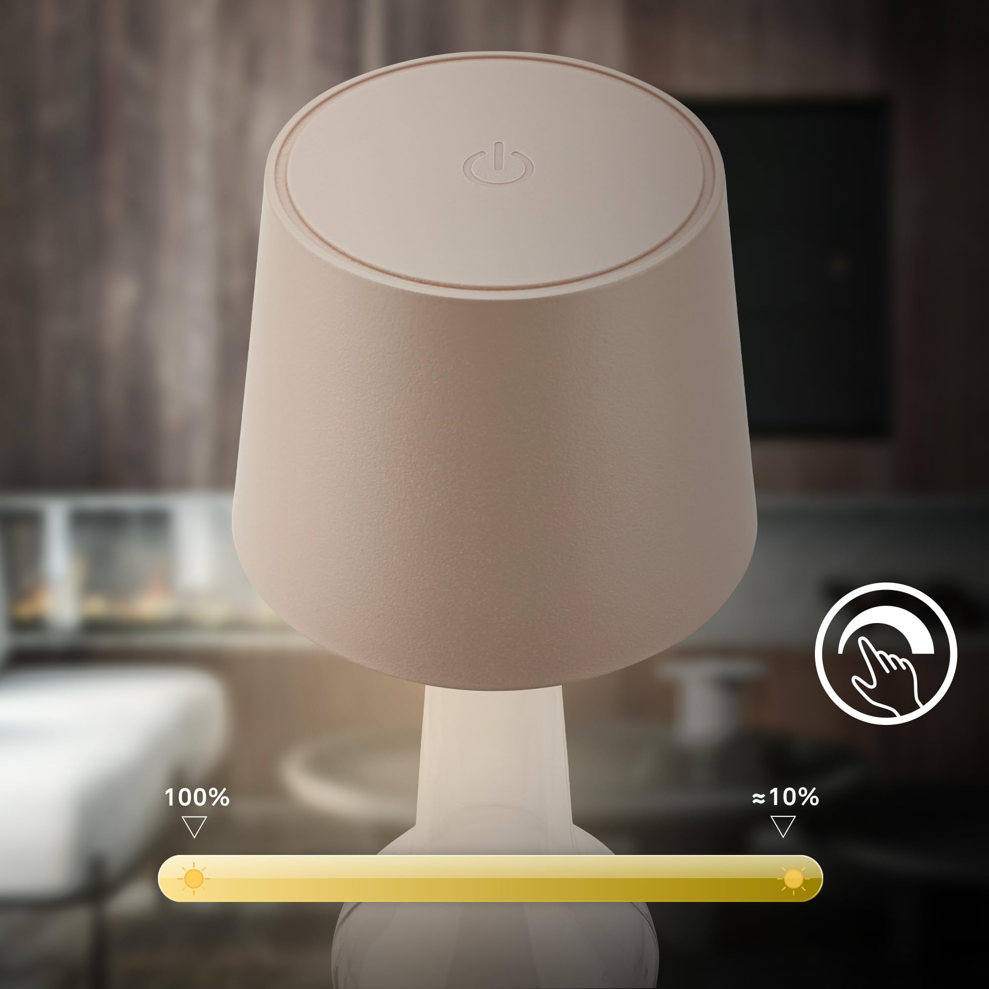 briloner-led-flaschenlampe-kabellos-touch-dimmbar-warmwei-akku-tischleuchte-beig image 5