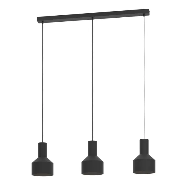 eglo-casibare-3-flammige-pendelleuchte-industrial-schwarz-metall-e27 image 1