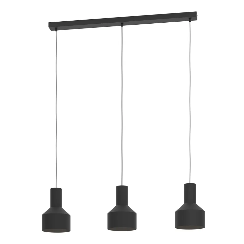 eglo-casibare-3-flammige-pendelleuchte-industrial-schwarz-metall-e27 image 1