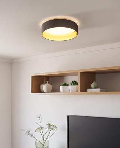 eglo-palomaro-led-deckenleuchte-rund-32-cm-textil-cappuccino-gold-960-lm-3000k image 5