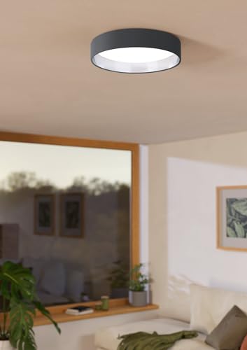 eglo-palomaro-led-stoff-deckenleuchte-rund-32-cm-anthrazit-silber-warmwei image 5