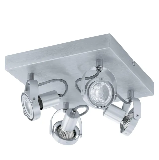 eglo-novorio-led-deckenstrahler-4-flammig-alu-geb-rstet-gu10-27x27cm image 1