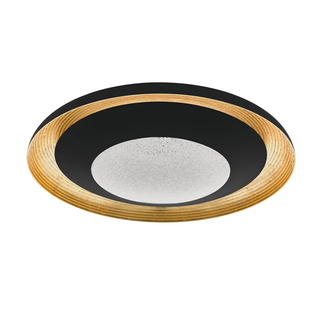 eglo-canicosa-2-led-deckenleuchte-rund-49-5-cm-schwarz-gold-mit-fernbedienung image 1