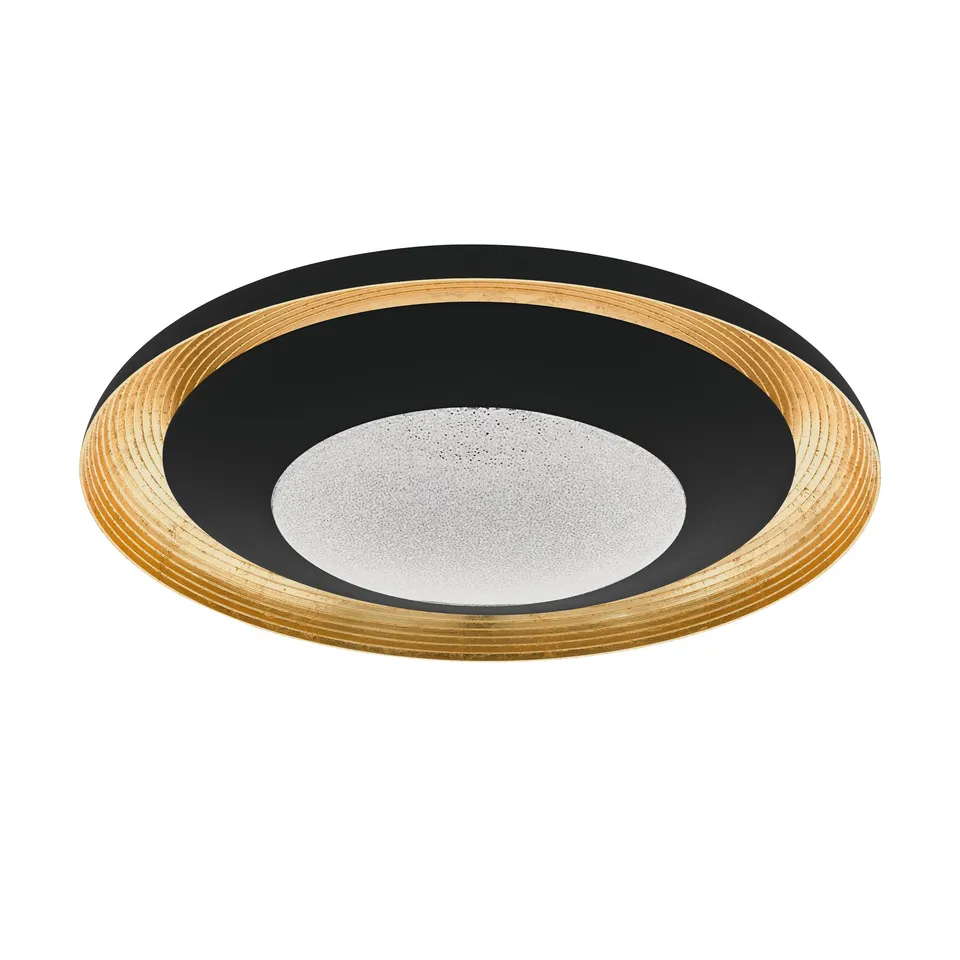 eglo-canicosa-2-led-deckenleuchte-rund-49-5-cm-schwarz-gold-mit-fernbedienung image 1