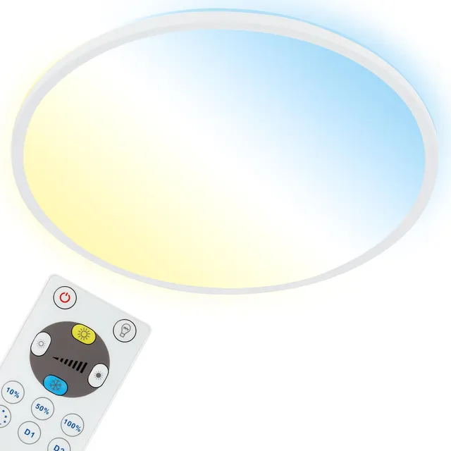 briloner-led-deckenlampe-flach-42-cm-wei-mit-fernbedienung-22w-3000-lm image 1