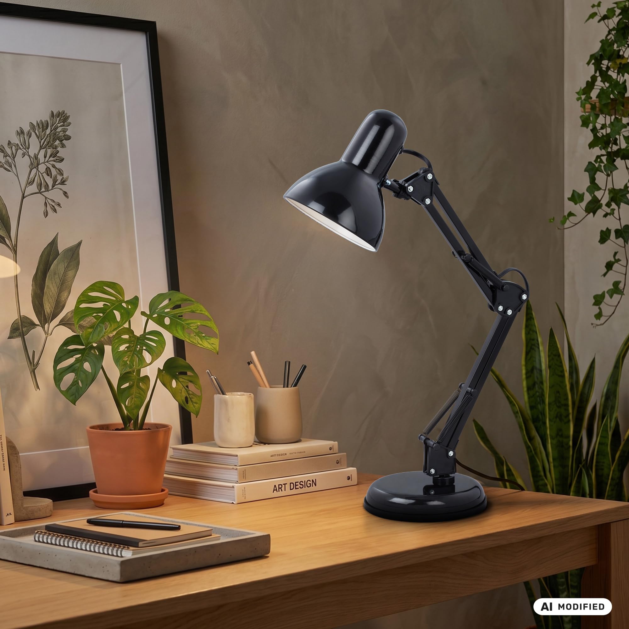 briloner-schreibtischlampe-vintage-schwenkbar-e14-schwarz-53-cm image 4