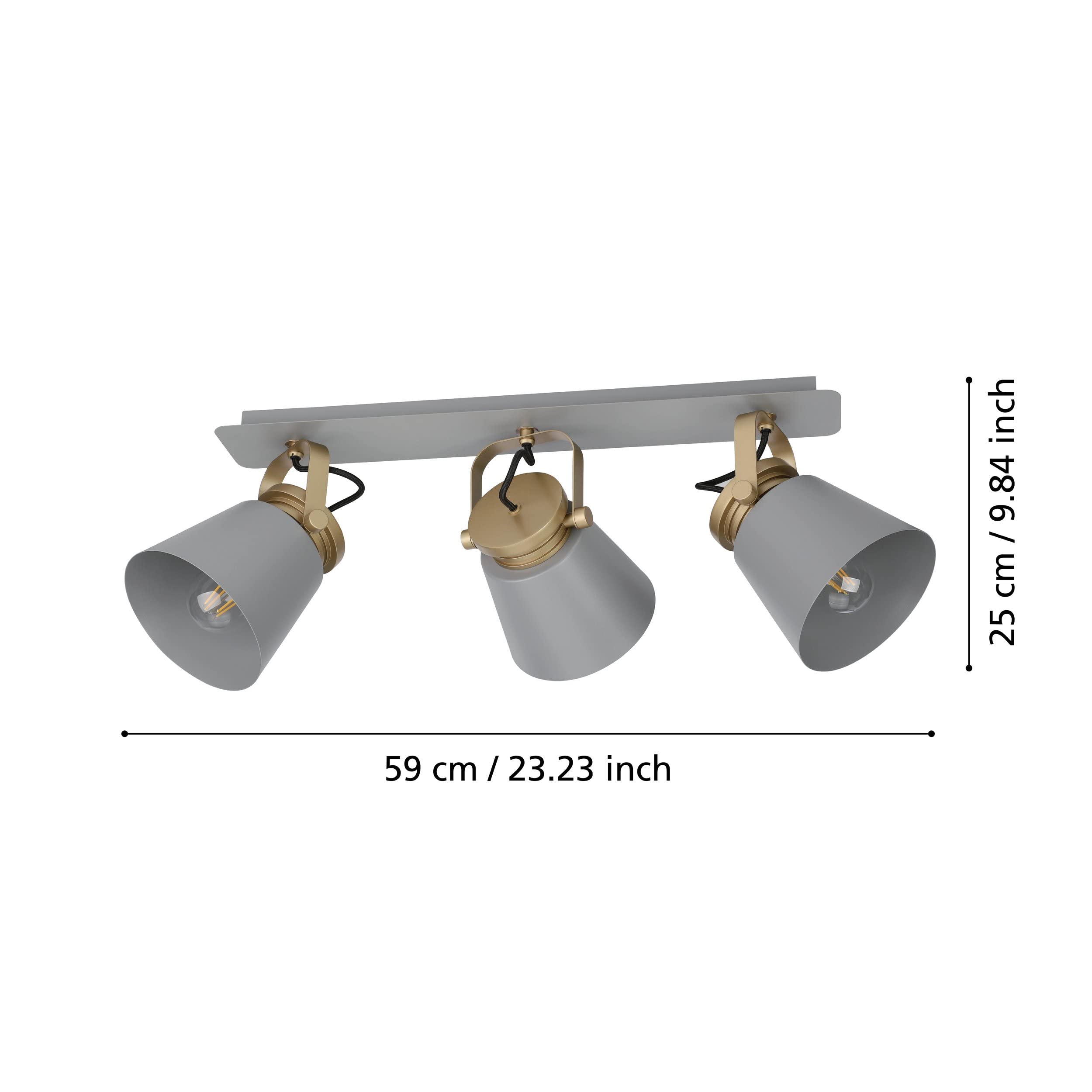 eglo-twicken-3-flammiger-deckenstrahler-metall-grau-gold-e27 image 3