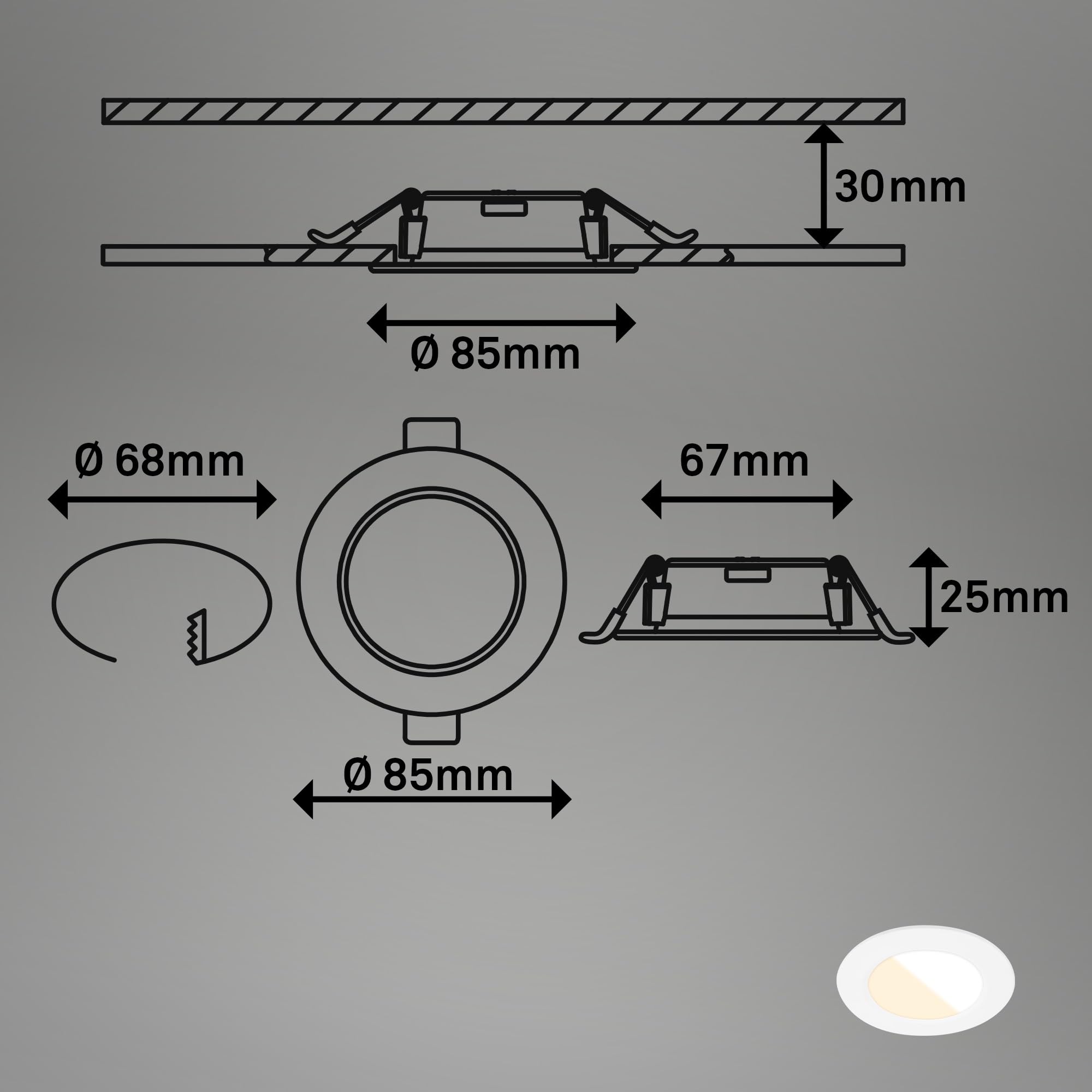 briloner-led-einbaustrahler-3er-set-ip44-wei-deckenspots-flach-4w-300lm-cct-3000 image 6