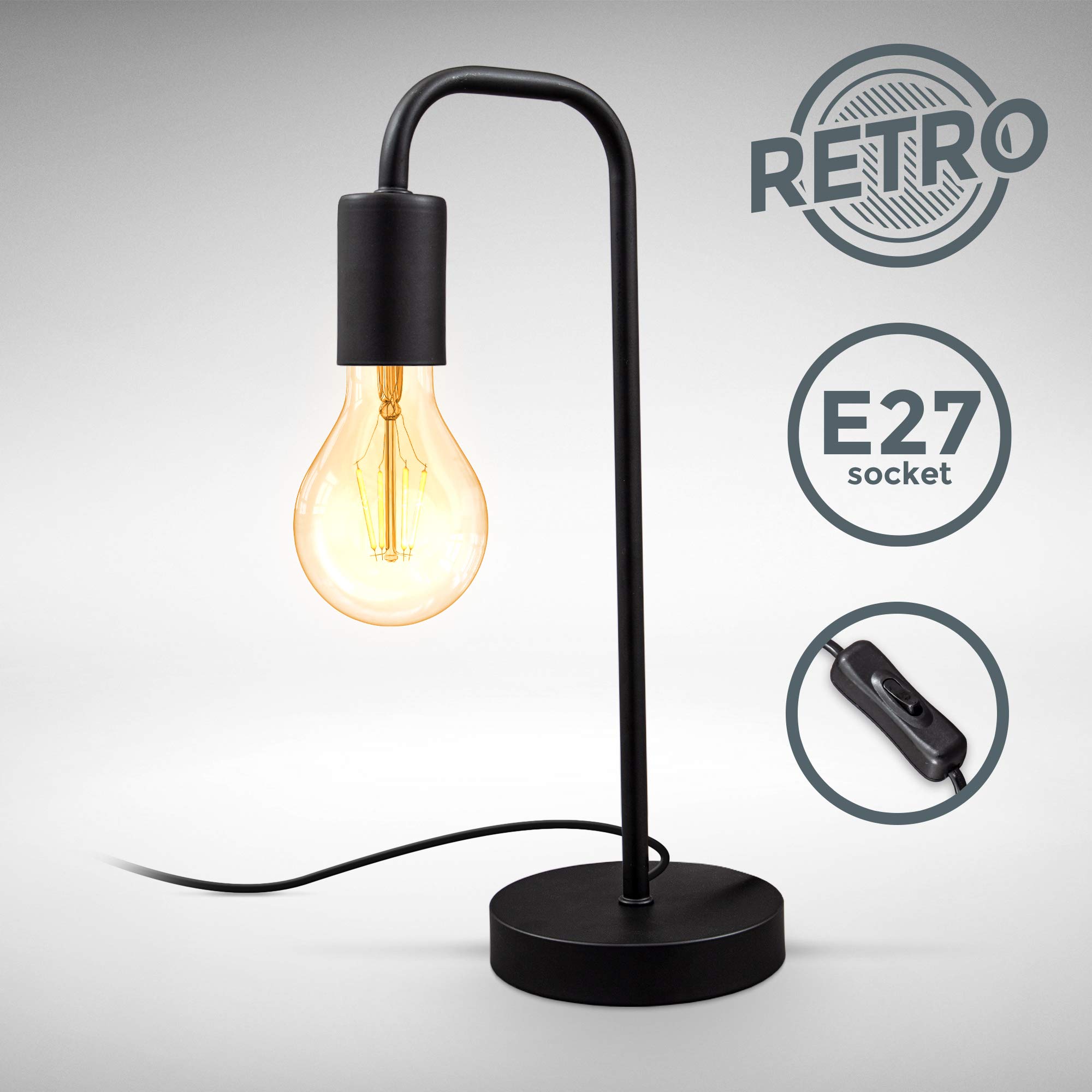 briloner-b-k-licht-nachttischlampe-vintage-e27-max-10-watt-13x38-cm-schwarz image 2