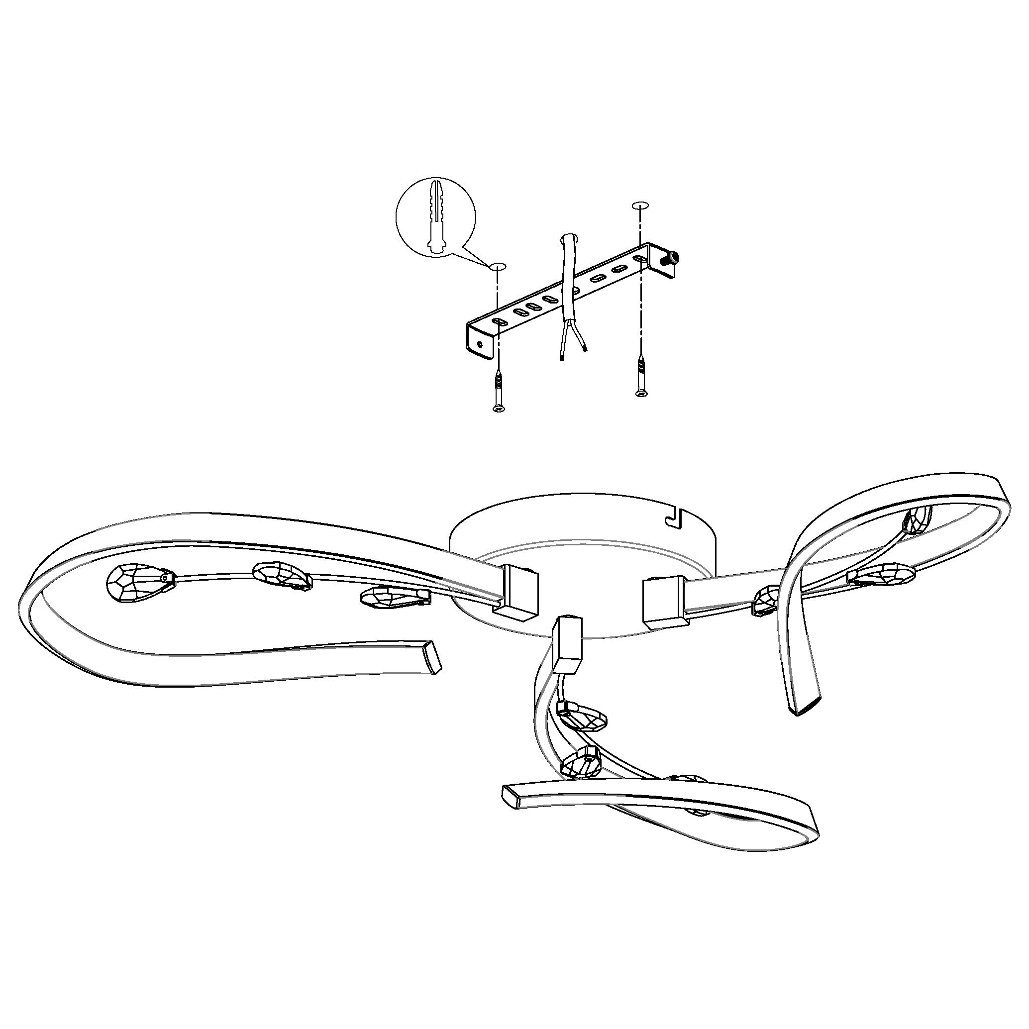 eglo-vallemare-led-deckenleuchte-3-flammig-chrom-65-cm-warmwei-kristall image 3