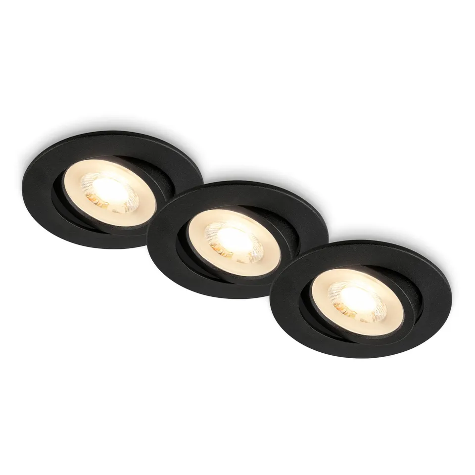 briloner-3er-set-led-einbaustrahler-230v-schwenkbar-gu10-warmwei-68mm-lochma-sch image 1