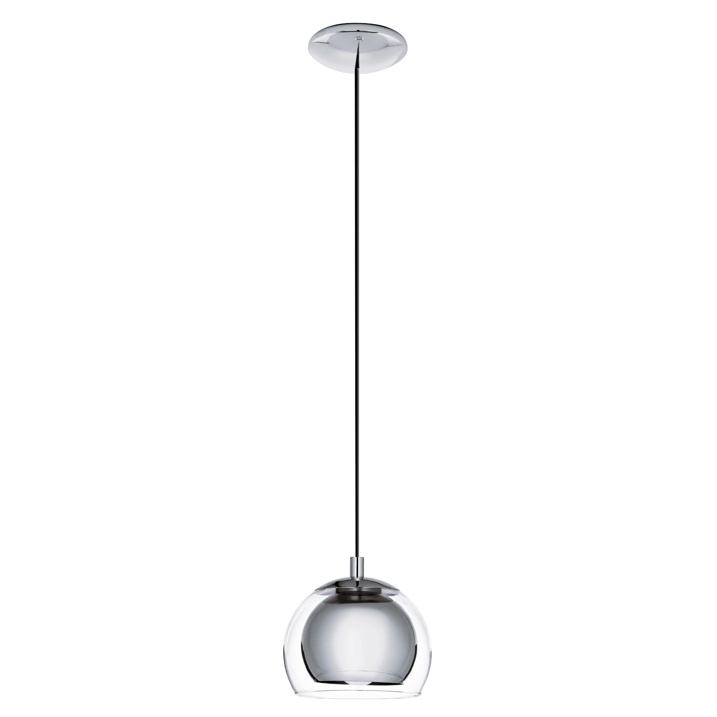 eglo-rocamar-pendelleuchte-1-flammig-h-ngelampe-metall-chrom-glas-klar-e27 image 1