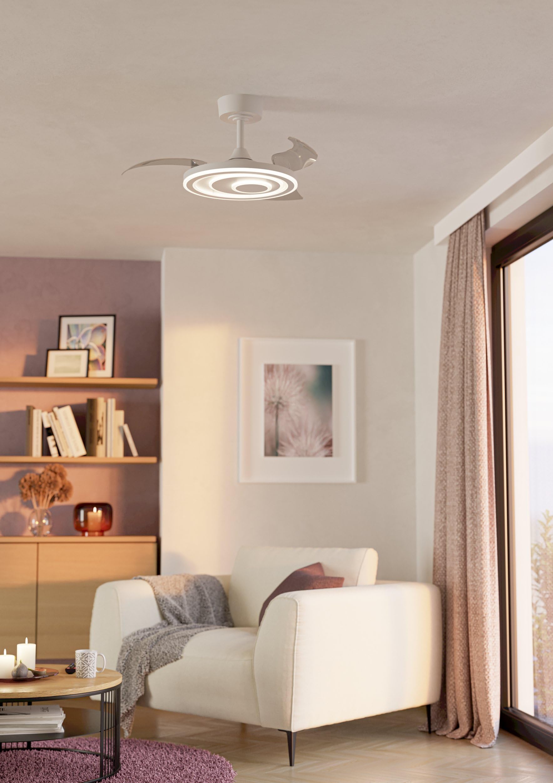 eglo-riomaggiore-led-deckenventilator-wei-77-cm-einziehbar-dimmbar image 2