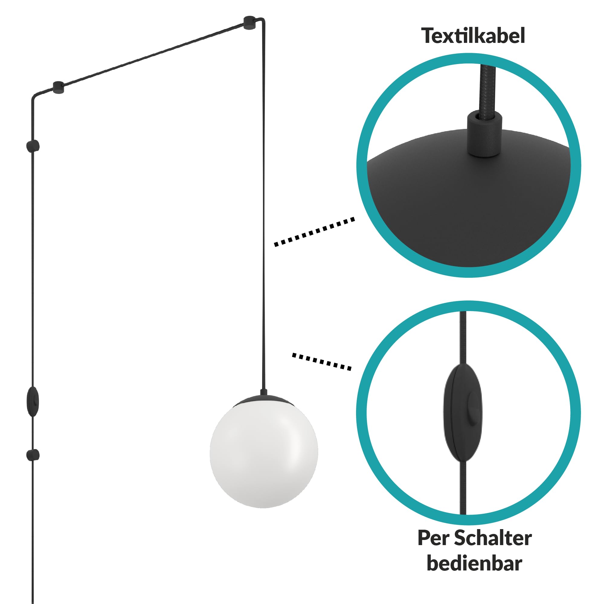eglo-rondo-3-h-ngelampe-e27-mit-kabel-und-stecker-opalglas-schwarz image 6