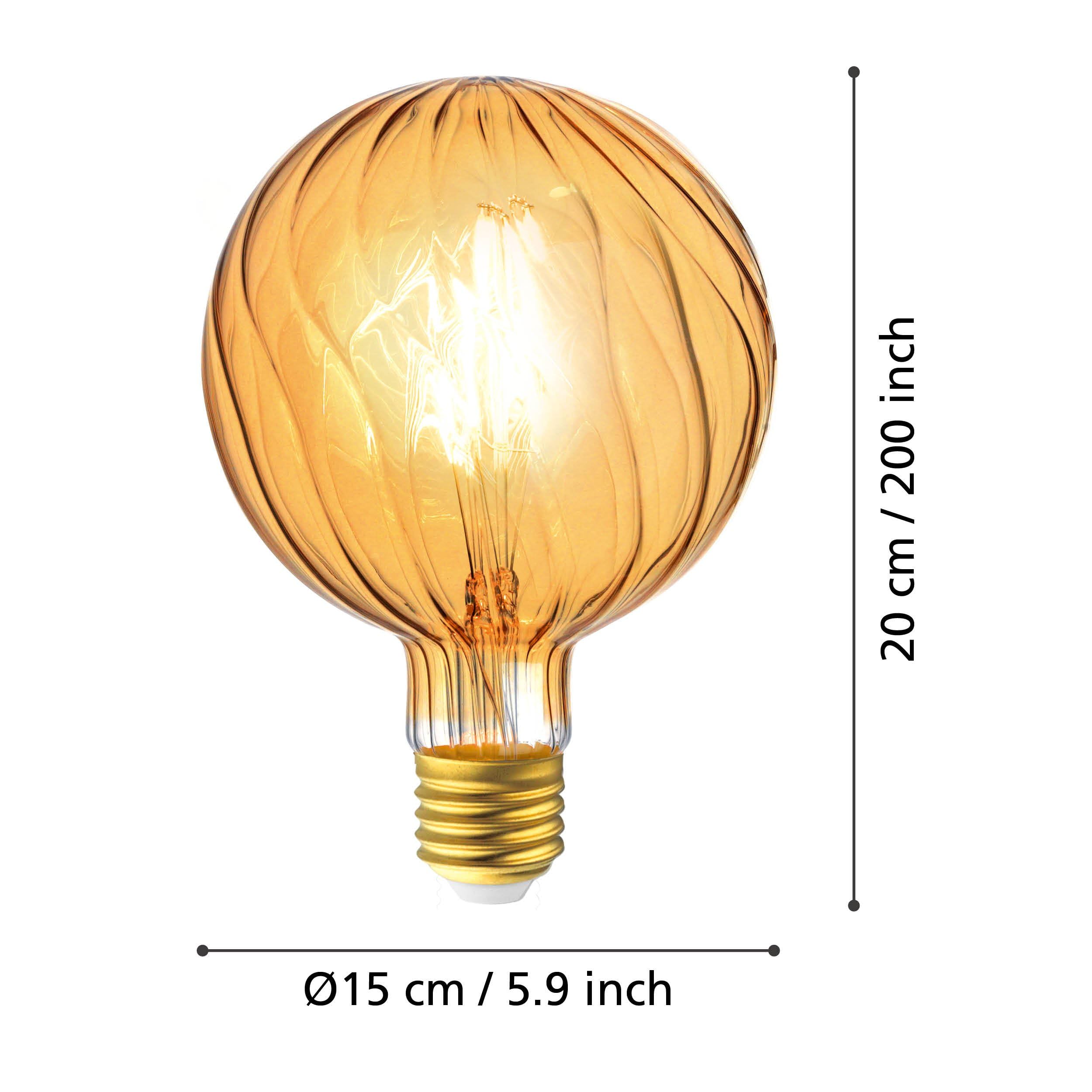 eglo-g150-led-globe-e27-dimmbar-15-cm-amber-vintage-4-w-200-lumen-2200-k image 2