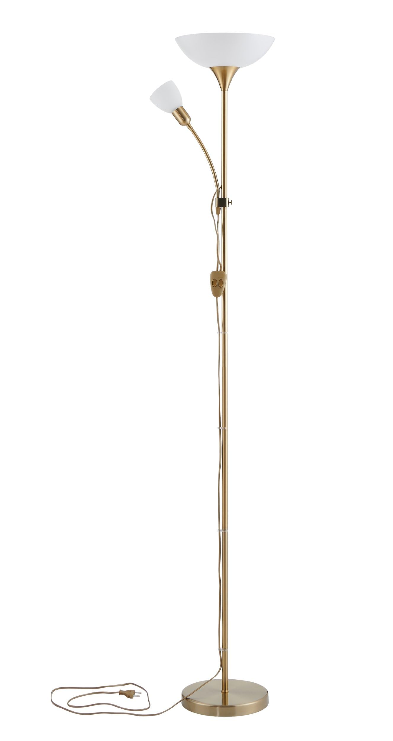 eglo-up-2-stehlampe-2-flammig-messing-matt-wei-e27-e14 image 2