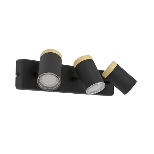 eglo-consuma-deckenlampe-3-flammig-spotbalken-gu10-ip44-stahl-schwarz-mit-holz image 7