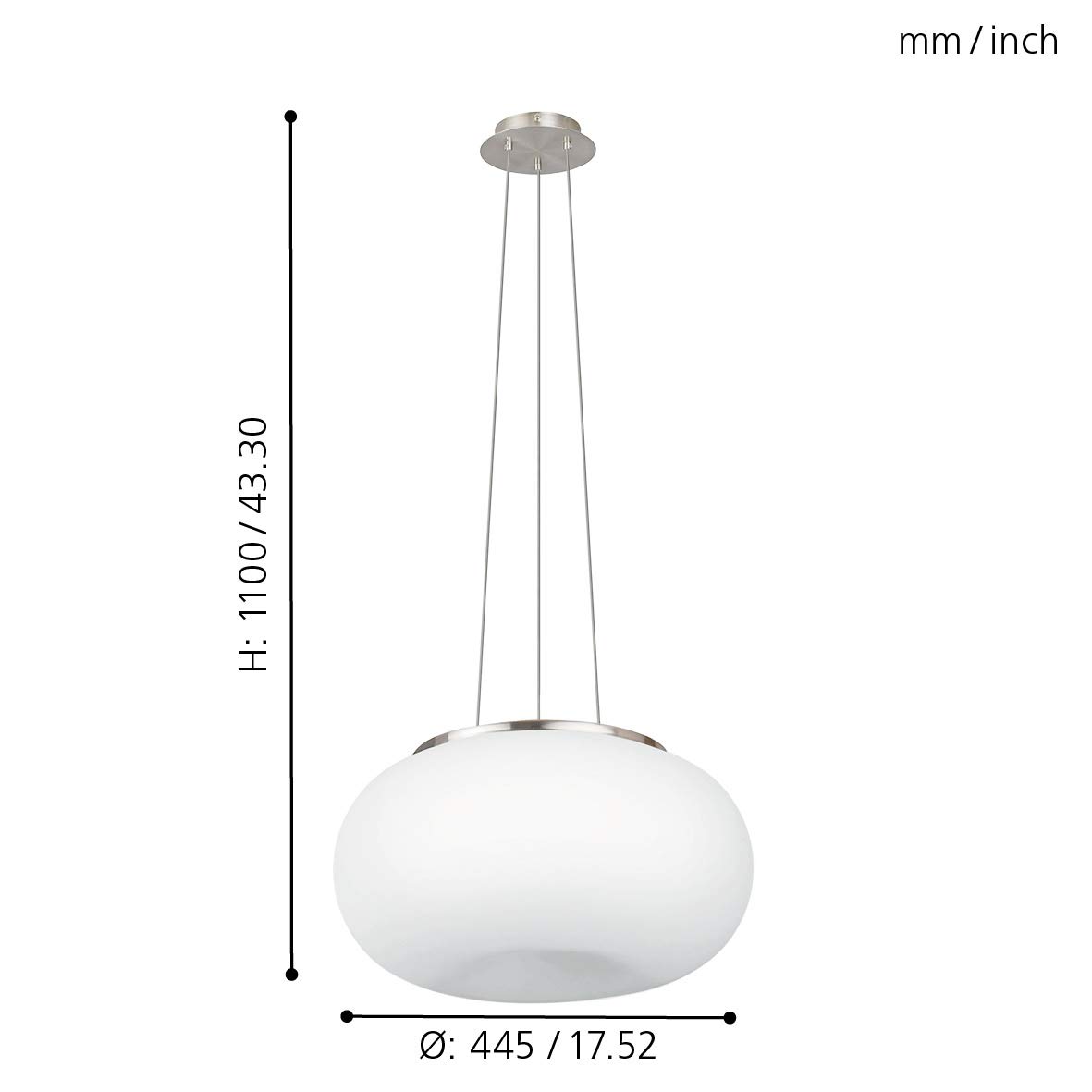 eglo-optica-pendellampe-2-flammig-silber-opal-matt-44-5-cm-e27 image 3