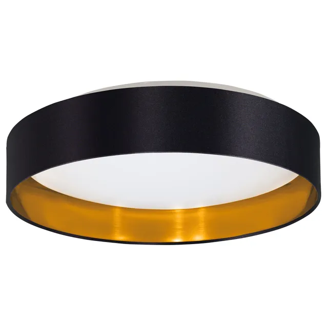 eglo-maserlo-2-led-deckenlampe-38-cm-textil-schwarz-gold-warmwei image 1