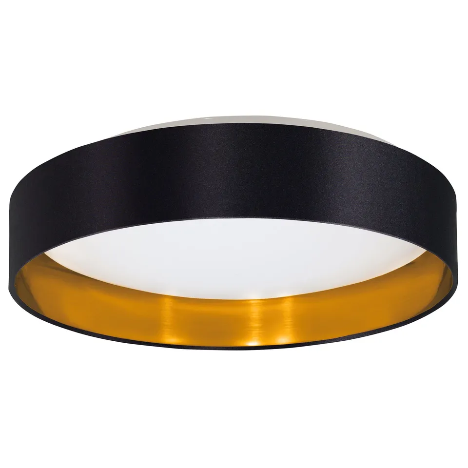 eglo-maserlo-2-led-deckenlampe-38-cm-textil-schwarz-gold-warmwei image 1