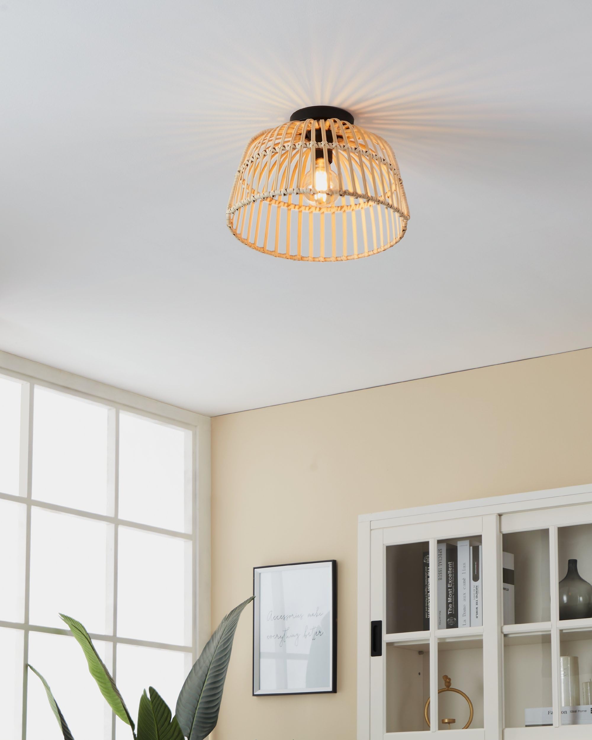eglo-glyneath-deckenleuchte-boho-rattan-37-5-cm-schwarz-e27 image 2