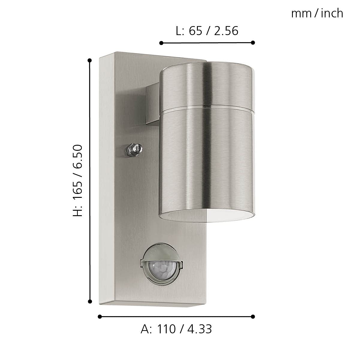 eglo-riga-5-led-au-en-wandleuchte-edelstahl-mit-bewegungsmelder-gu10-ip44 image 6